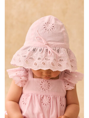 Louise Misha Sun Hat Eliana | Pink Schiffli
