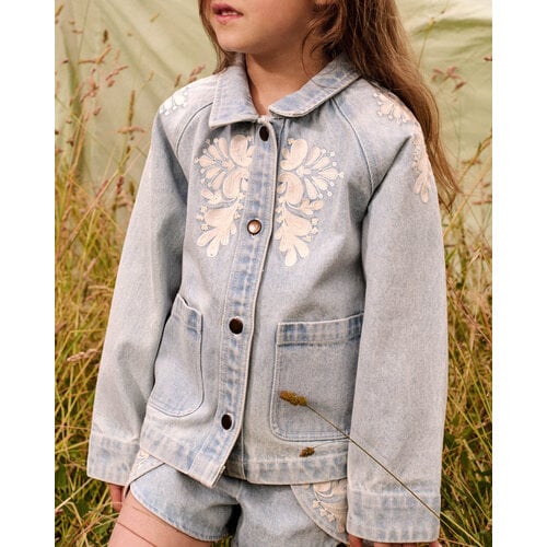 Louise Misha Denim jasje met bloemen