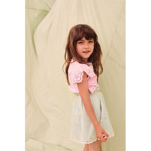 Louise Misha Mouwloze top in zacht roze