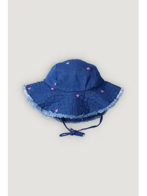 the new society Lys Hat Hearts Light Denim