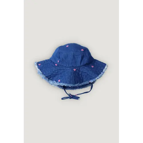 the new society Lys Hat Hearts Light Denim