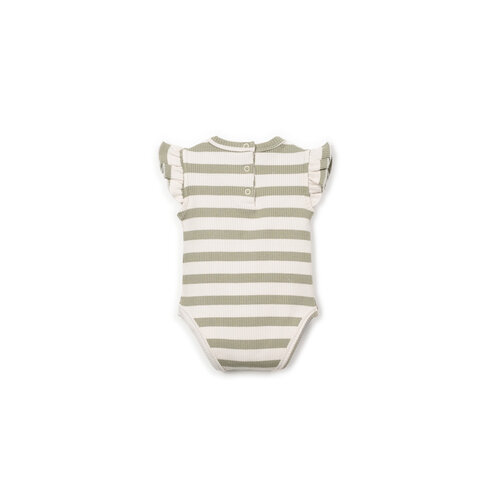 Play up Groen gestreepte romper met mouwdetail