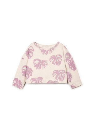 Play up Printed Embellished Jersey Sweater | Monstera