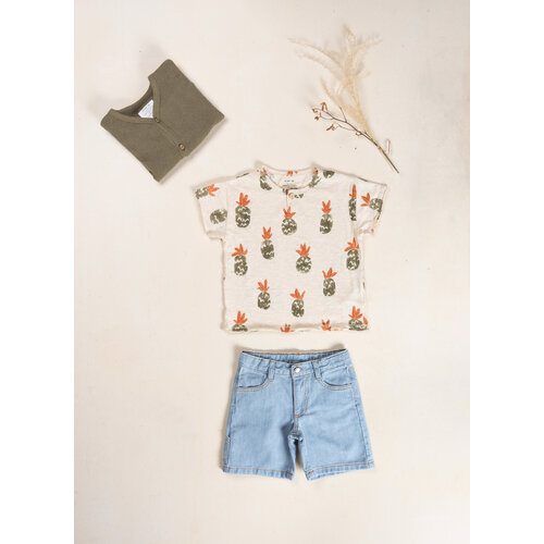 Play up Korte jeans in licht blauwe wassing