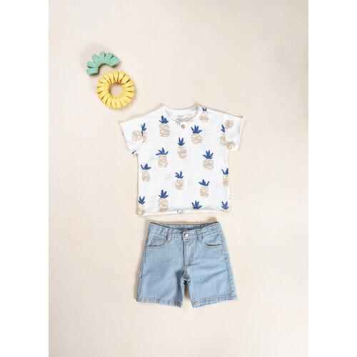 Play up Korte jeans in licht blauwe wassing