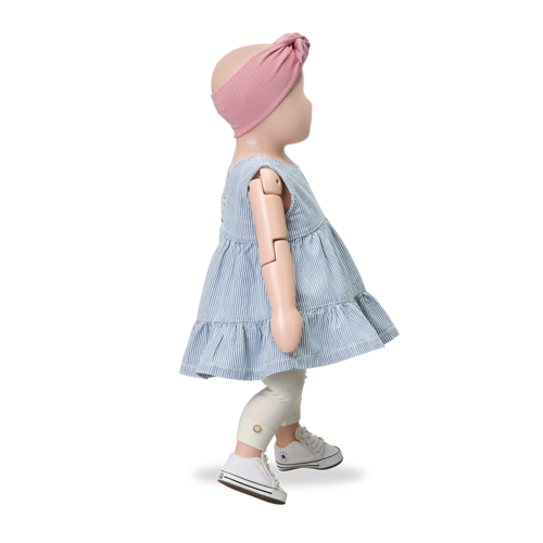 1 + in the family Mouwloos spijkerjurkje met krijtstreep