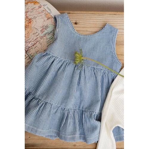 1 + in the family Mouwloos spijkerjurkje met krijtstreep