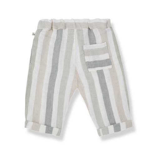 1 + in the family Licht gestreepte linnen broekje