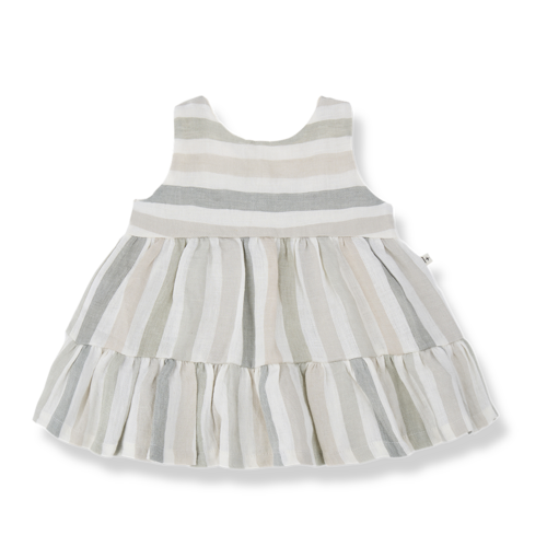 1 + in the family Licht gestreepte linnen jurkje