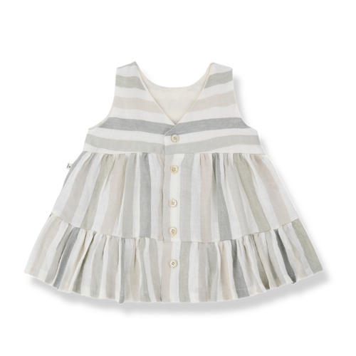 1 + in the family Licht gestreepte linnen jurkje