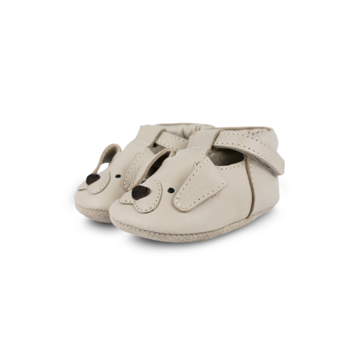 Donsje Baby schoentje met hondje in créme kleur