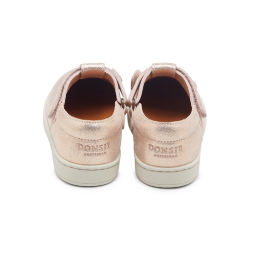 Donsje Leren instappers met unicorn in roze metallic