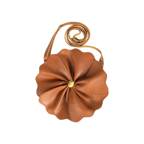 Donsje Leren tasje in de vorm van een bloem