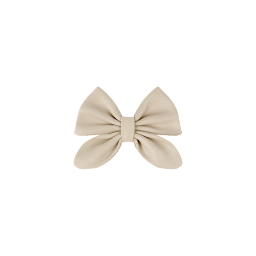 Donsje Leren haarclip strik metallic