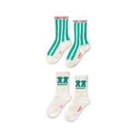 Emerald Stripes & Frog Medium Socks