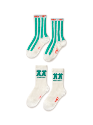 Tinycottons Emerald Stripes & Frog Medium Socks