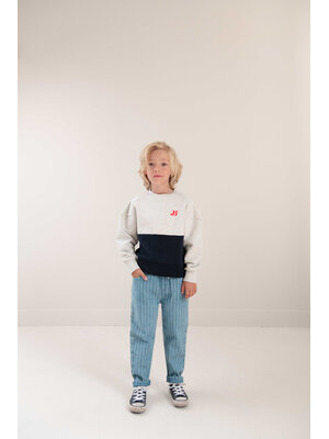 JENEST Sammy Sweater | Grey Melange Navy Blue