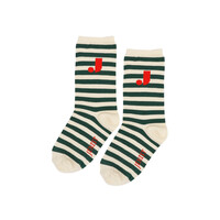 J Stripe Socks | Offwhite Green