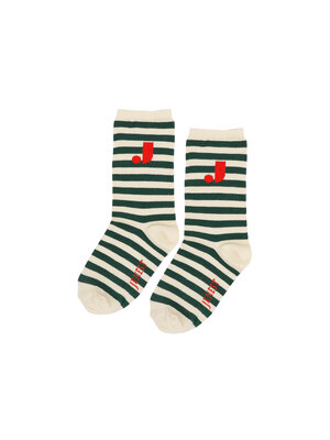 JENEST J Stripe Socks | Offwhite Green