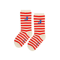 J Stripe Socks | Offwhite Red