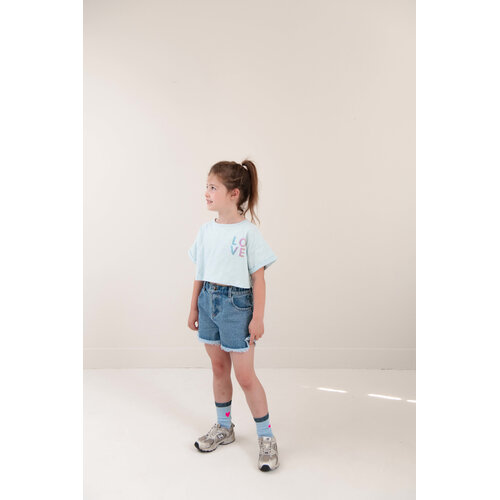 JENEST Licht blauw cropped t-shirt