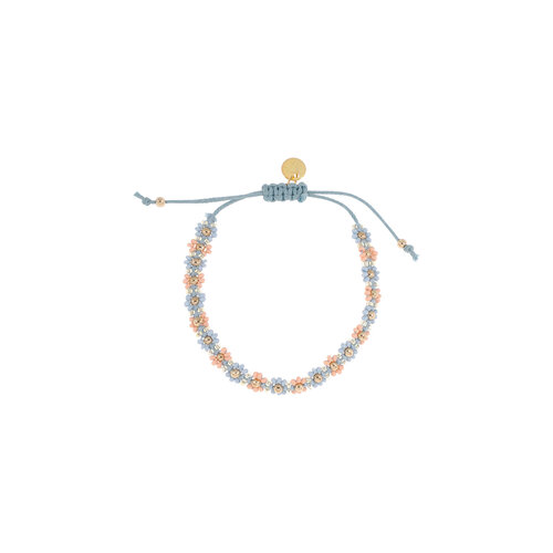 JENEST Bloemen armbandje blauw