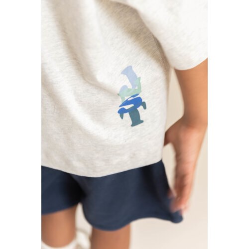 JENEST Grijs t-shirt met logo print