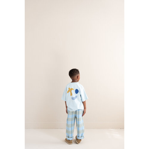 JENEST Lichtblauw t-shirt met logo print