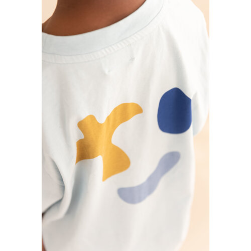 JENEST Lichtblauw t-shirt met logo print