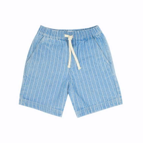JENEST Denim short met krijtstreep