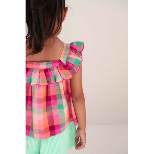 JENEST Geruite mouwloze top