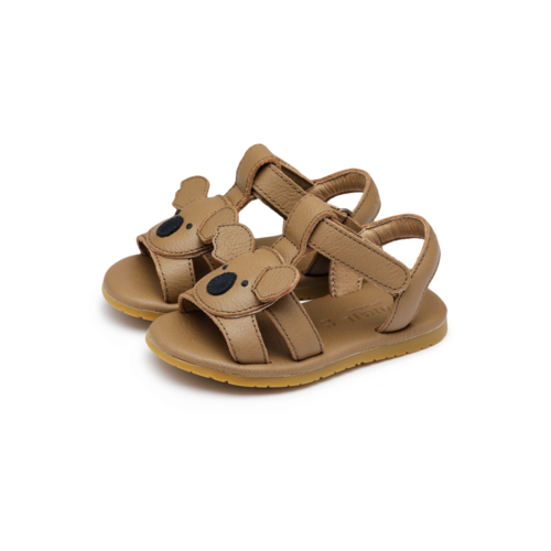 Donsje Bruine leren sandalen met koala