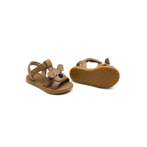 Donsje Bruine leren sandalen met koala