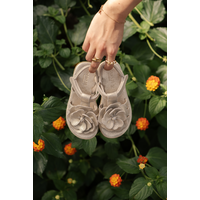 Iles Fields Sandals | Shimmer Buttercup | Silver Metallic Leather