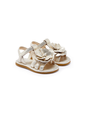 Donsje Jiles Fields Sandals | Shimmer Buttercup | Silver Metallic Leather