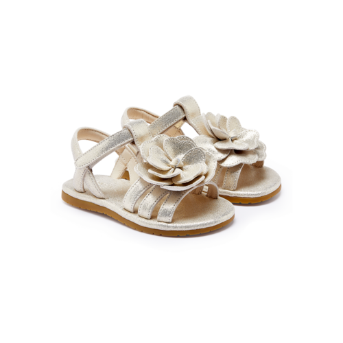 Donsje Jiles Fields Sandals | Shimmer Buttercup | Silver Metallic Leather