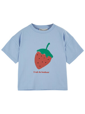 Emile & ida Fruit Placement Print T-Shirt Sky Blue