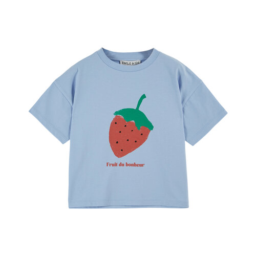 Emile Et Ida Fruit Placement Print T-Shirt Sky Blue