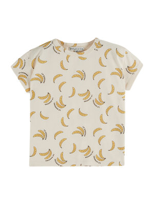 Emile Et Ida All-Over Banana Print T-Shirt Cream