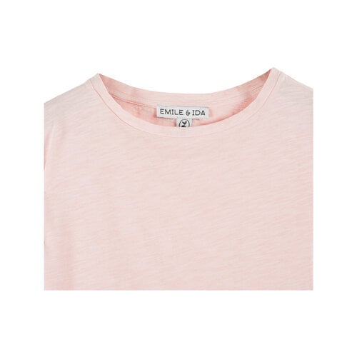 Emile Et Ida T-shirt met ruffle mouwtje in licht roze
