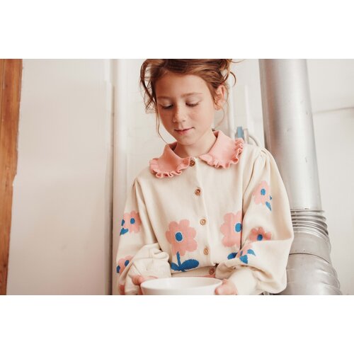 Emile Et Ida Floral Cardigan Light Beige