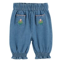 Embroidered Pocket Trousers Light Denim