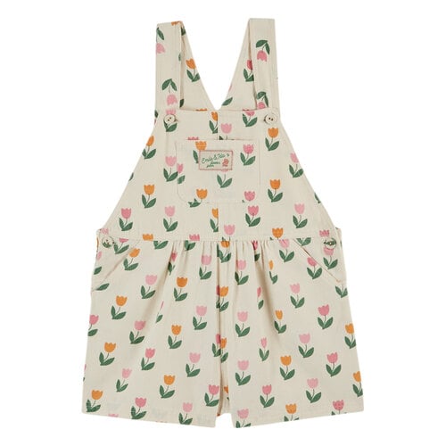 Emile Et Ida Korte overall met tulpen print Emile Et Ida Korte overall met tulpen print