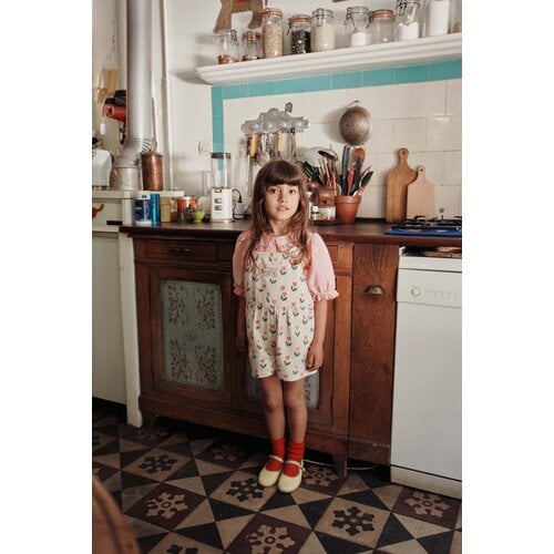 Emile Et Ida Korte overall met tulpen print Emile Et Ida Korte overall met tulpen print