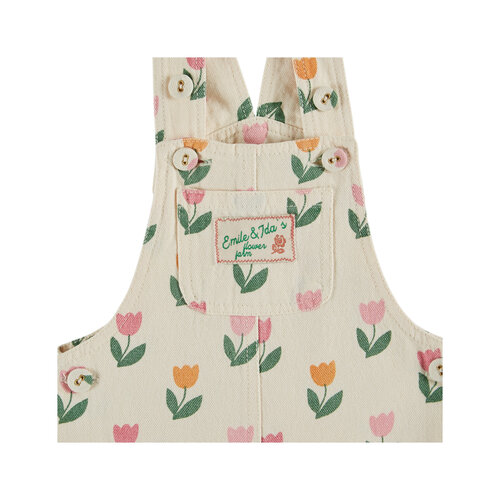 Emile Et Ida Baby overall met tulpen print