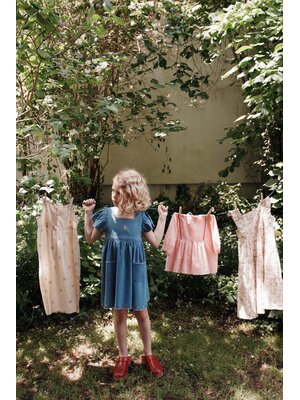 Emile Et Ida Embroidered Dress Light Denim