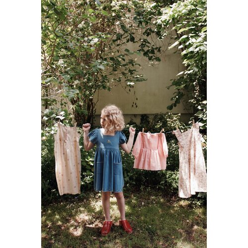 Emile Et Ida Embroidered Dress Light Denim