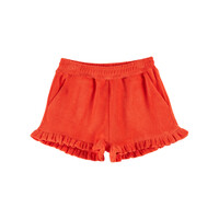 Terry Ruffle Shorts Coquelicot