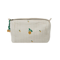 Embroidered Toiletry Bag Cream