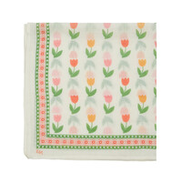 Printed Silk & Cotton Scarf Tulipe